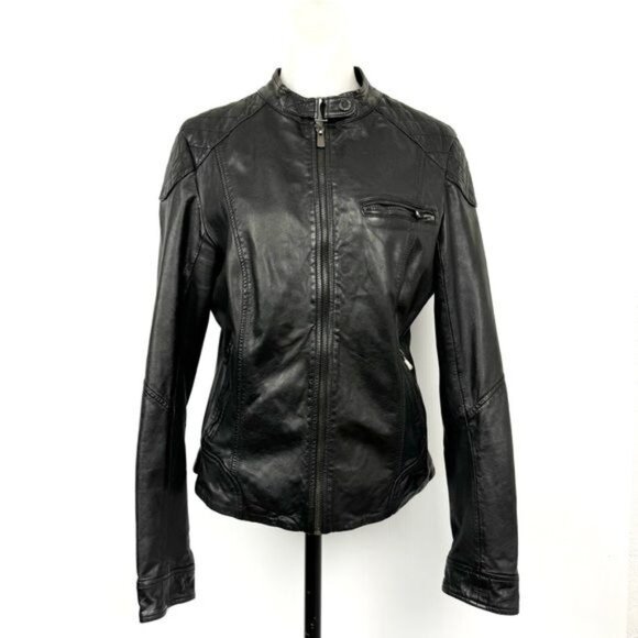 Bod & Christensen Jackets & Blazers - Bod & Christensen Diamond Quilted Shoulder Leather Moto Jacket Large